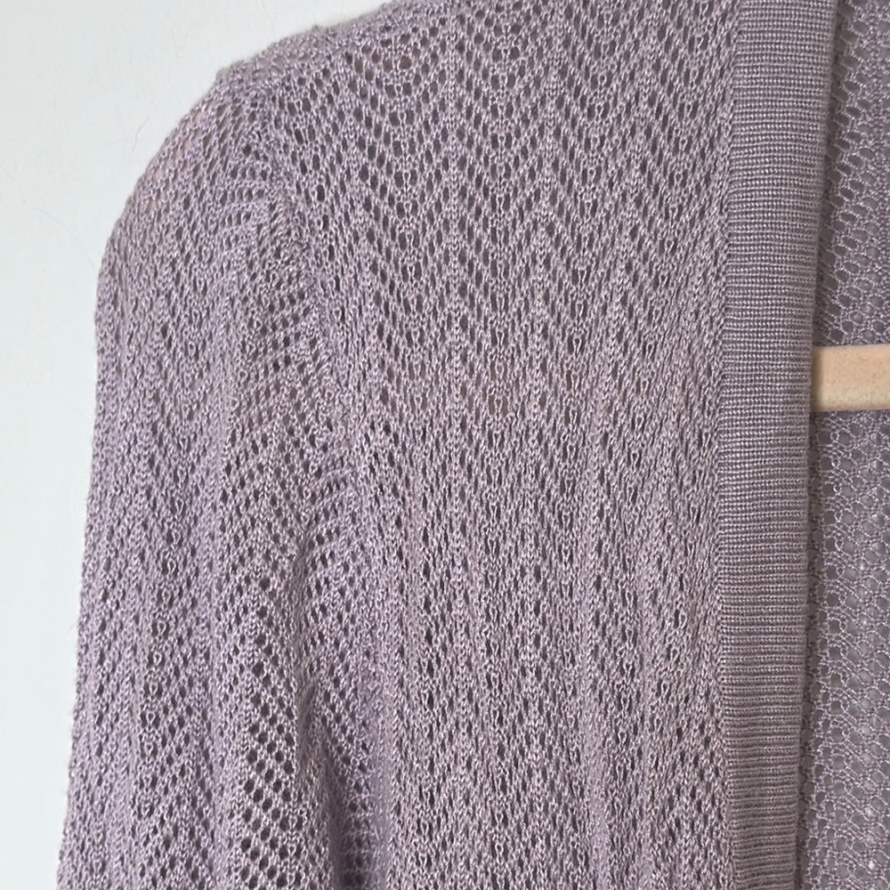 White House Black Market Purple Duster Cardigan Sweater - Picture 4 of 9